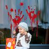 Gyser Halloween Dekoration Vægklistermærker Blodig Fingeraftryk Blodig Håndaftryk Fod 3D Tapet Vandtæt Gulv Dør Dekoration