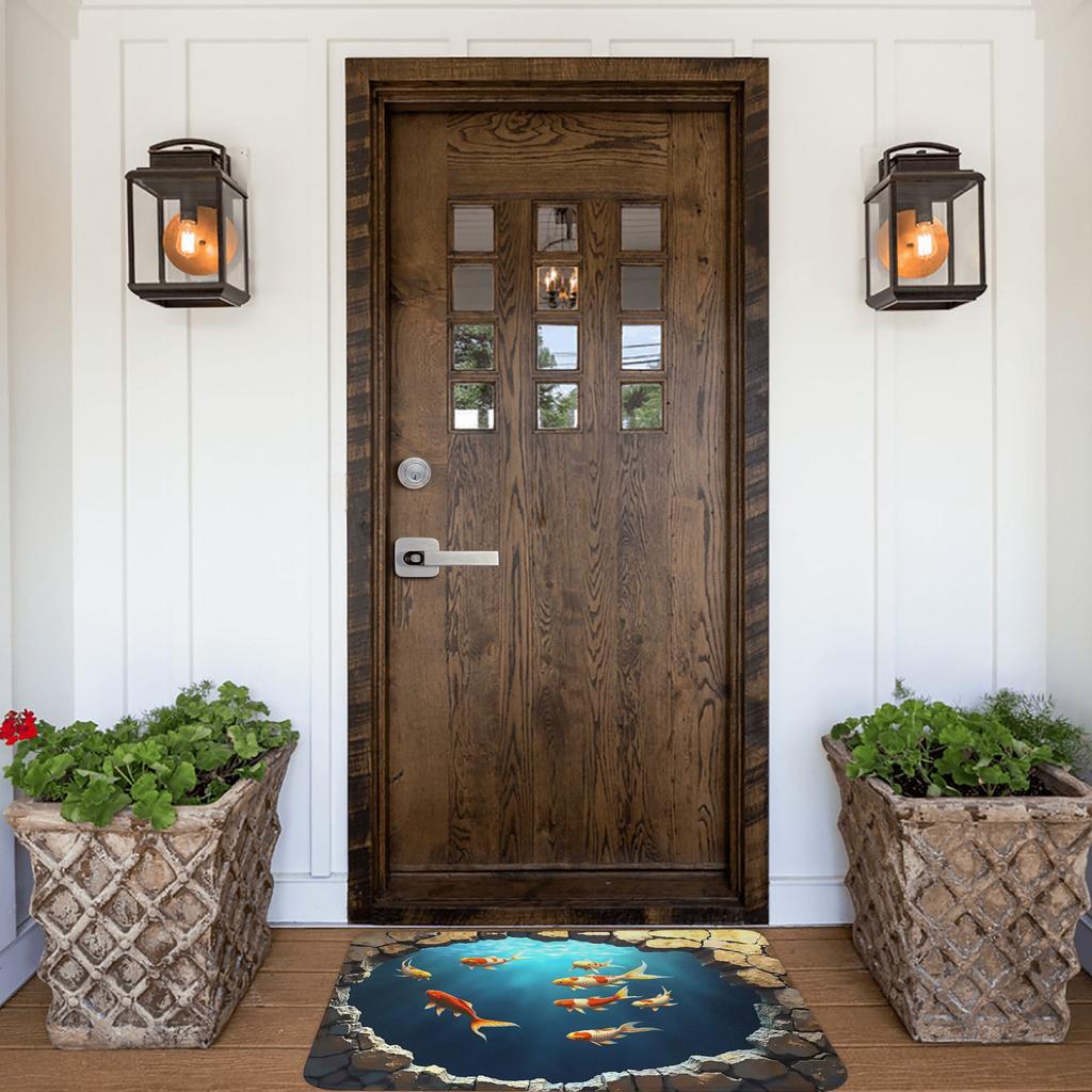 Vibrant Koi Fish Front Door Floor Entrance Mats Outdoor  Kitchen Bathroom Doormat Living Room Carpet Rug