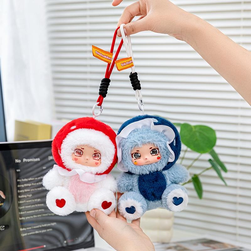 14Cm Mushroom Girl Vinyl Plush Toys Cute Fungi Fairy Stuffed Doll Soft Kawaii Forest Toy For Kids Creative Gifts Bag Pendant