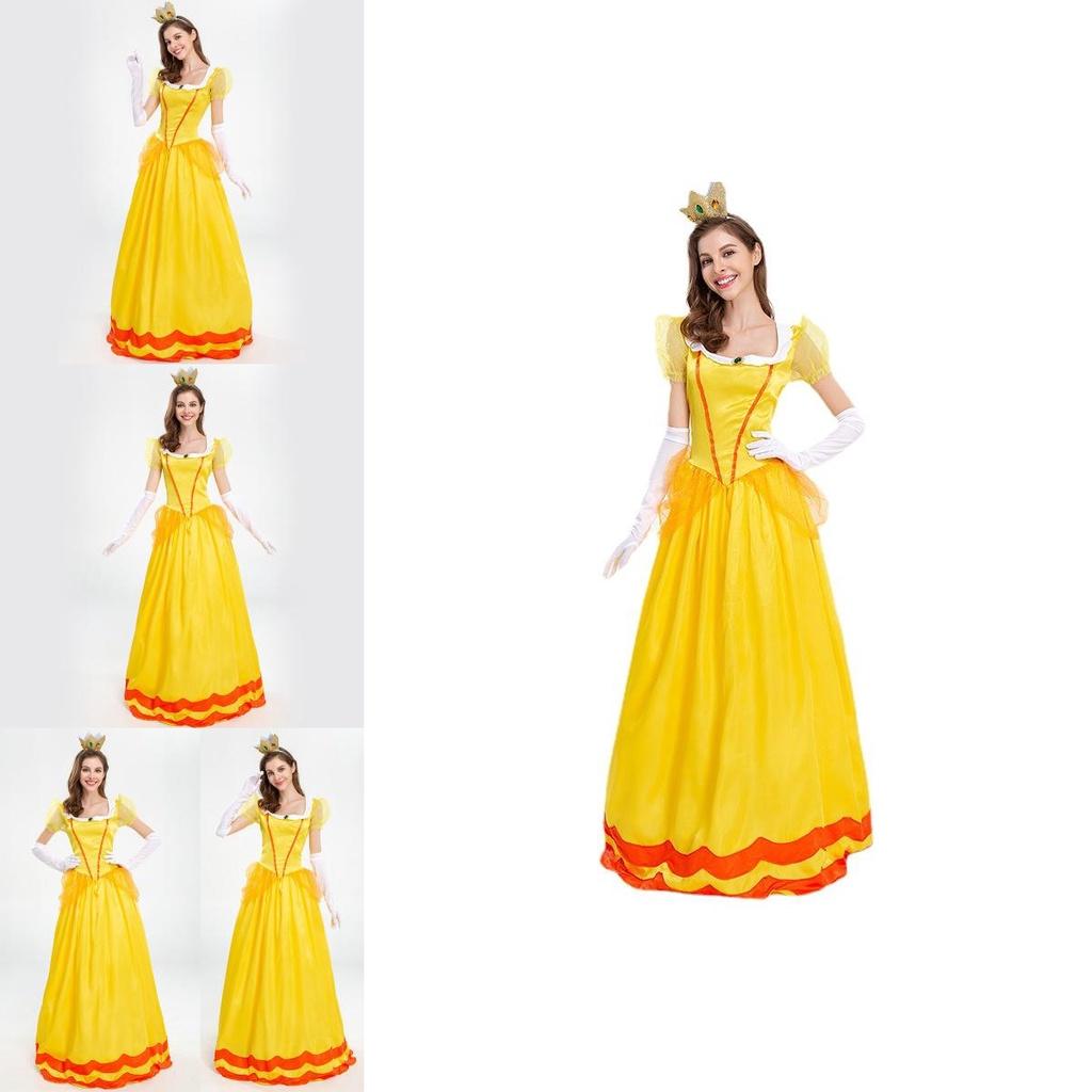 Pink Princess Daisy Dress Set For Super Mario Fans