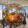 2D Flat, Halloween Pumpkin Sun Catcher, Acrylic Stained Plastic Window Ornaments, Holiday Wall and Porch Decorations, Gifts for Friends and Family