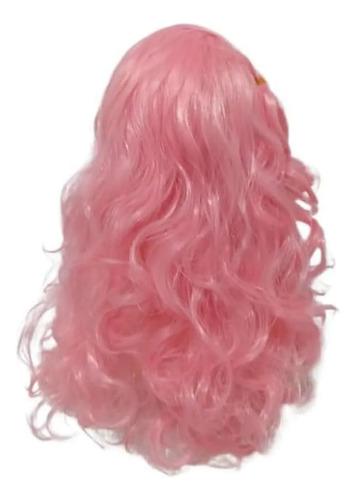 Girls' 4-piece Costume Set, Pink Dress With Pink Wig, Hall