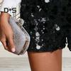 Sequin Shorts for Women Elastic Waist Straight Leg Sparkly Party Mini Shorts High Waist Shiny Nightclub Outfits