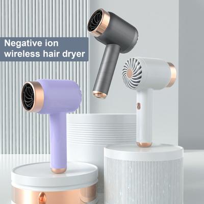 Cordless Hair Dryer 3 Speed Adjustment Rechargeable High Speed Fast Drying Low Noise