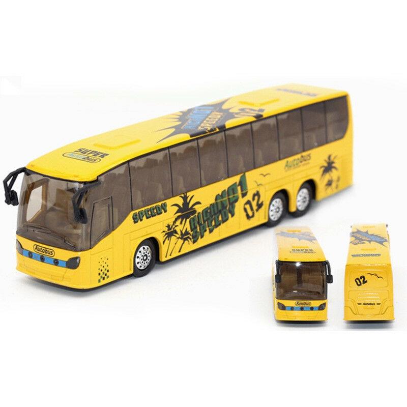 Exquisite 150 Diecast Metal Alloy Bus Toy For Kids With Openable Doors Music Light