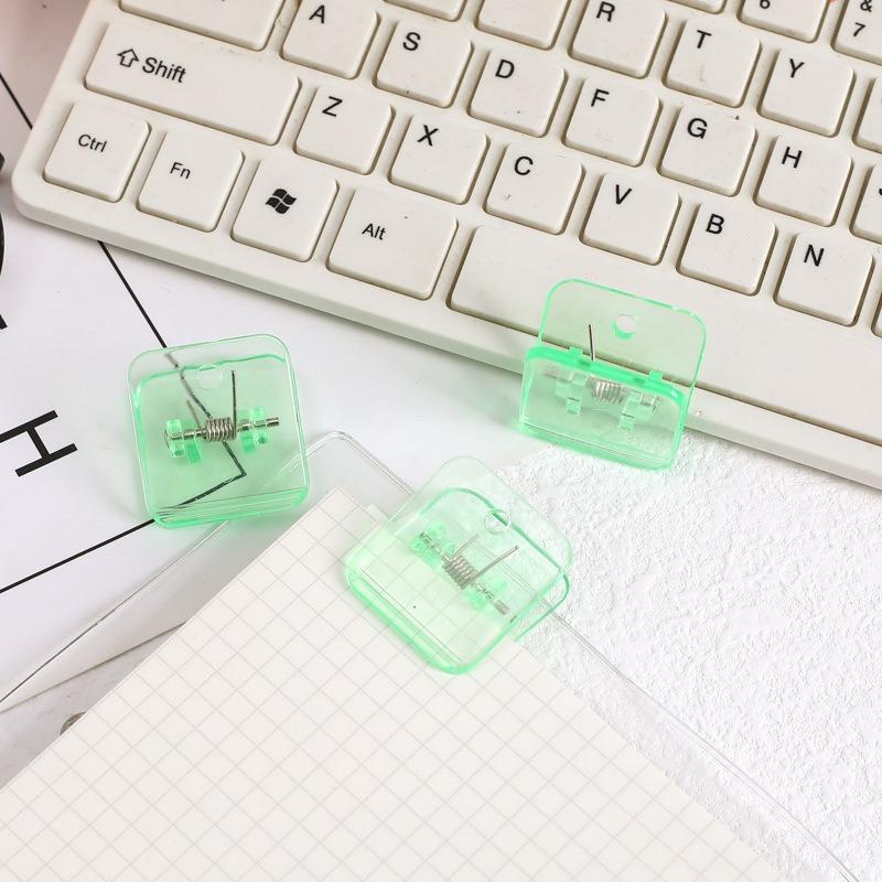 5Pcs PP Clip File Plastic Clip Folder Stationery Colorful Cartoon Acrylic Clamps Ticket Paper Document Office School Clamps Holder