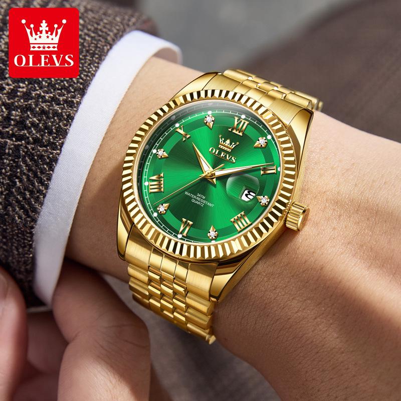 Oulishi Men's Quartz Watch: Single Calendar, Solid Band, Business Waterproof, Luminous