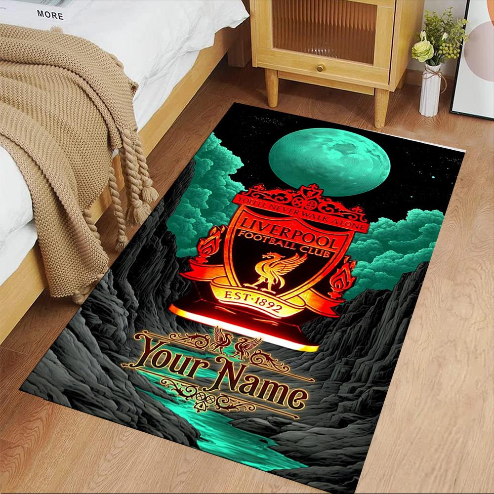 Liverpool Personalized Text Floor Rug Office Rug Suitable for Dining Room Entryway Game Room Playrooms Anti-slip Rug Decorate Offices Spiritual Gift