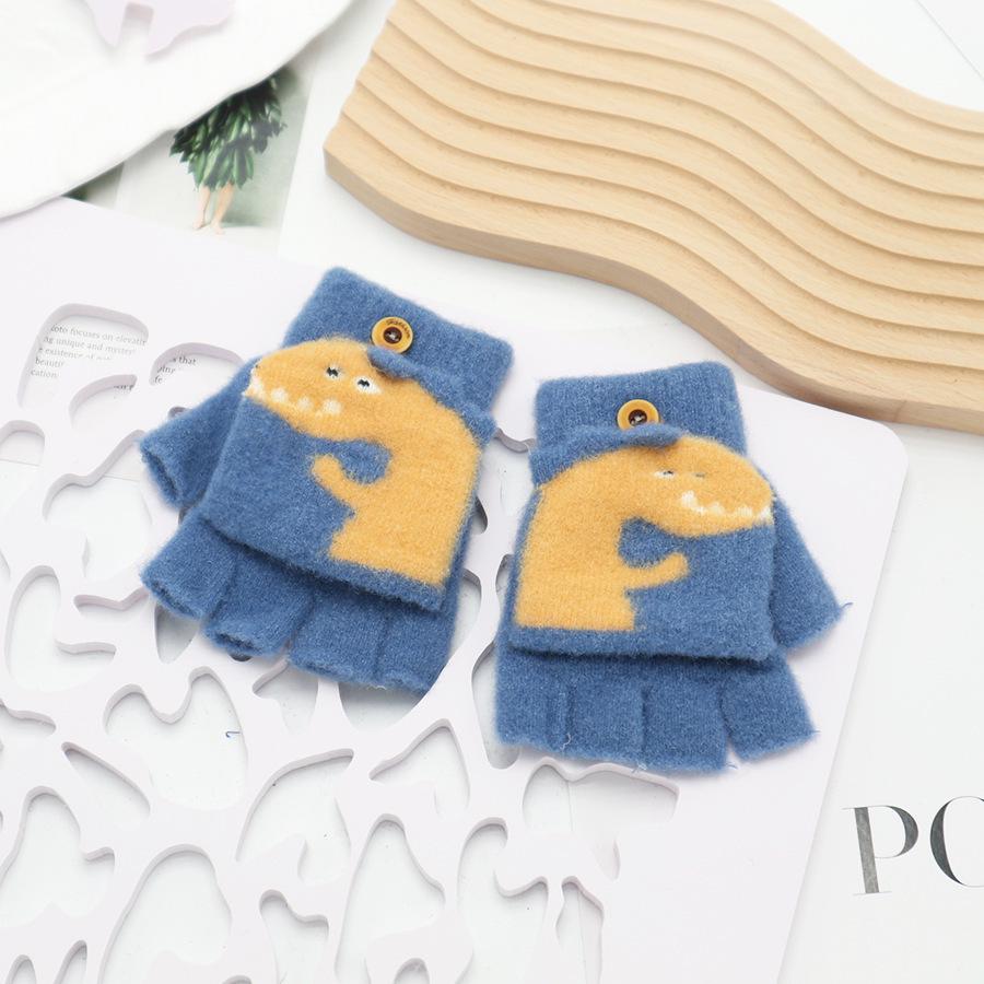 Kids' Winter Fingerless Flip-Top Writing Gloves – Warm Half-Finger Gloves for Boys & Girls