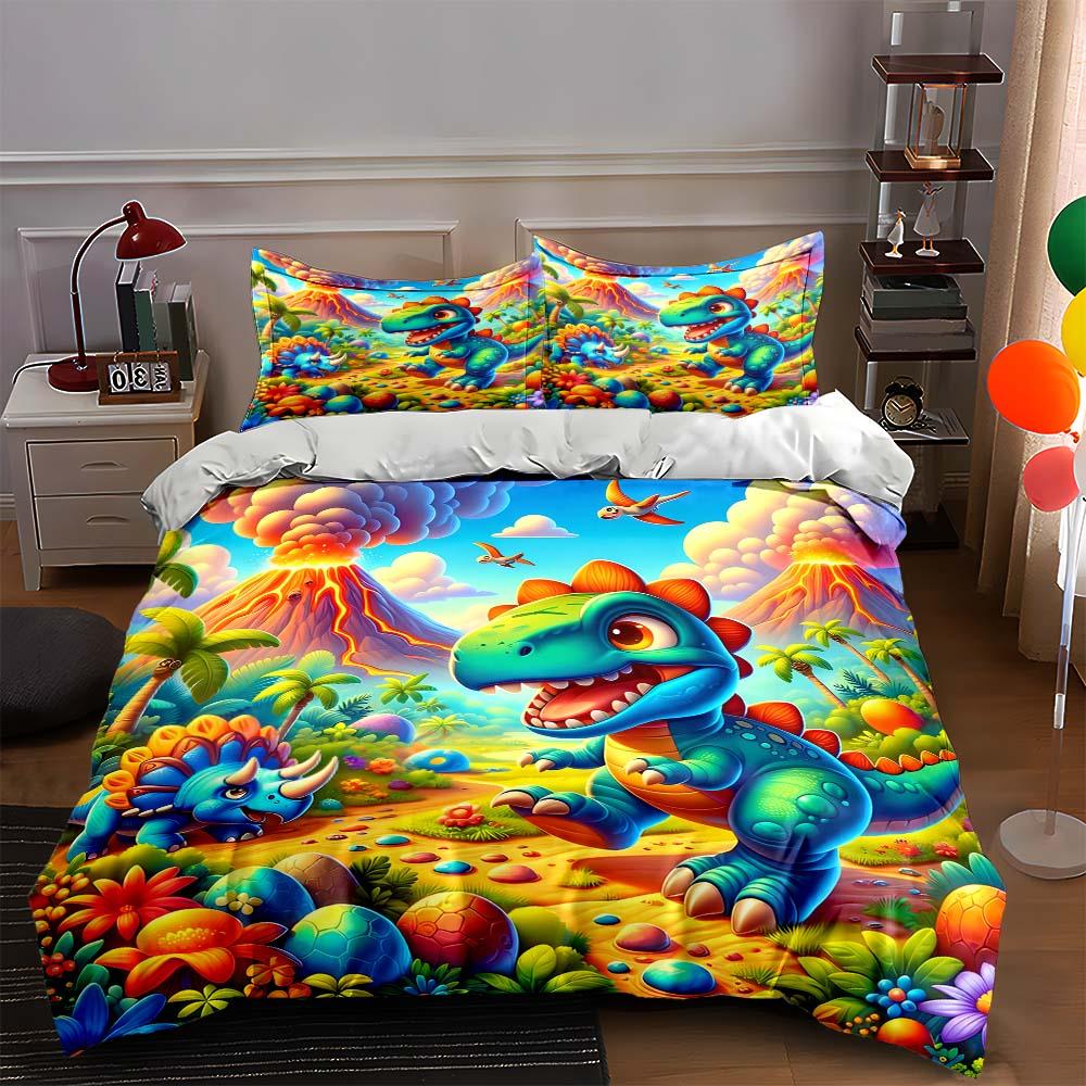 

Colorful dinosaur landscape Bedding Duvet cover sets Duvet covers Pillowcases gifts (1 * Duvet Cover 2 * Pillowcases, without duvet insert) 135x200cm