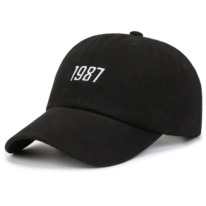 1987 new hat Korean version casual soft top embroidered cap men and women outdoor sunshade spring and autumn baseball cap
