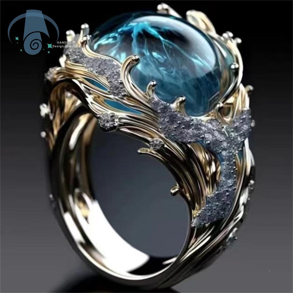 Women Fashion Wave Open Ring Adjustable Cubic Zirconia Rhinestone Party Jewelry Creative Unique Handmade Gift Idea For Her Daily