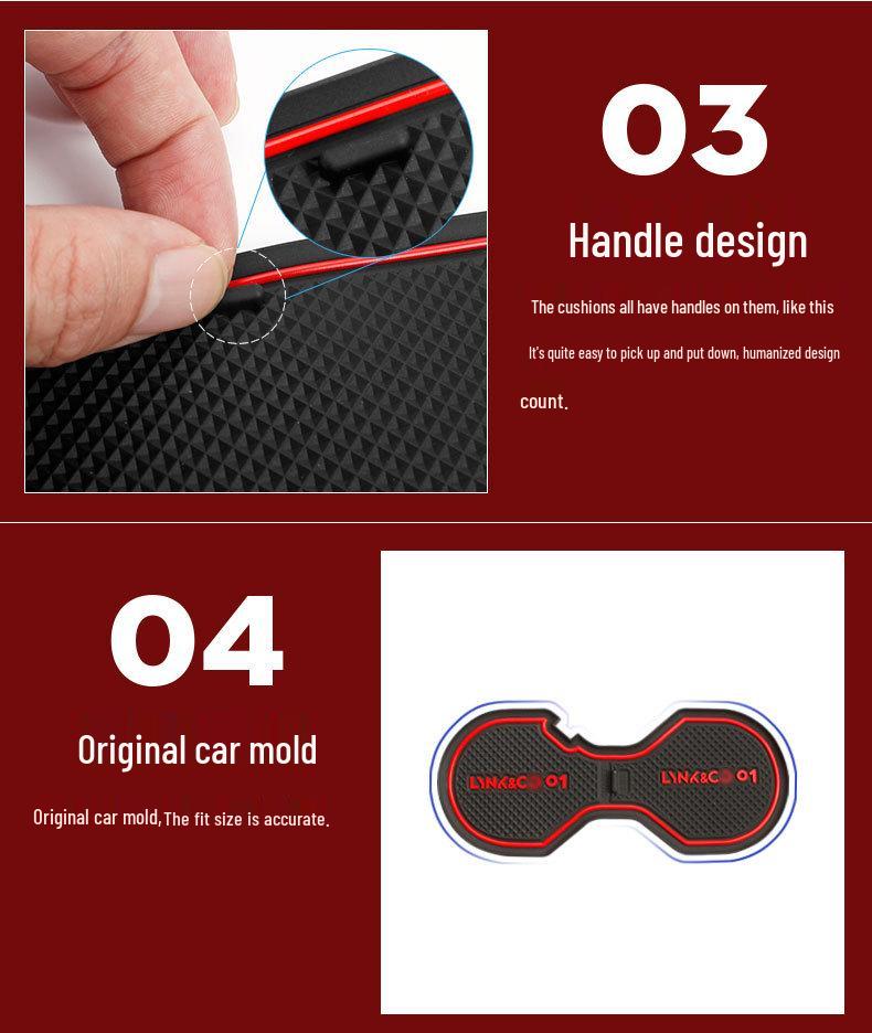 Lynk & Co 02 Hatchback Door Slot Mats & Cup Holder Interior Decor