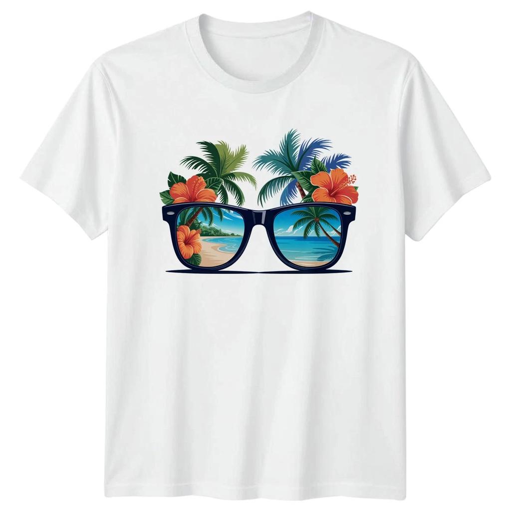 Summer Tropical Sunglasses Womens T-Shirt Vacation Summer Gift For Her