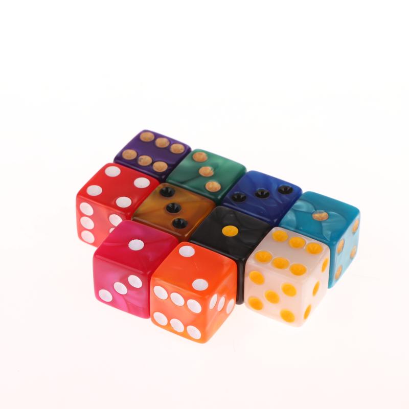 6-seitige Spielwürfel 16 mm Acryl D6 Würfelset für Dnd, Rpg, Tischbrettspiel oder Mathematikunterricht, Aventurin-Impression-Würfel