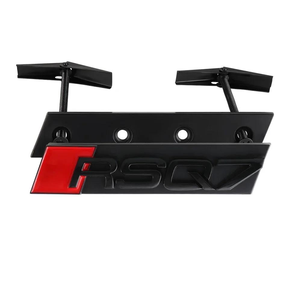3D ABS Chrome Black Logo RSQ3 RSQ5 RSQ7 RSQ8 Grill Emblem Sticker Car Front Grille Badge Decoration For Audi Auto Accrssories