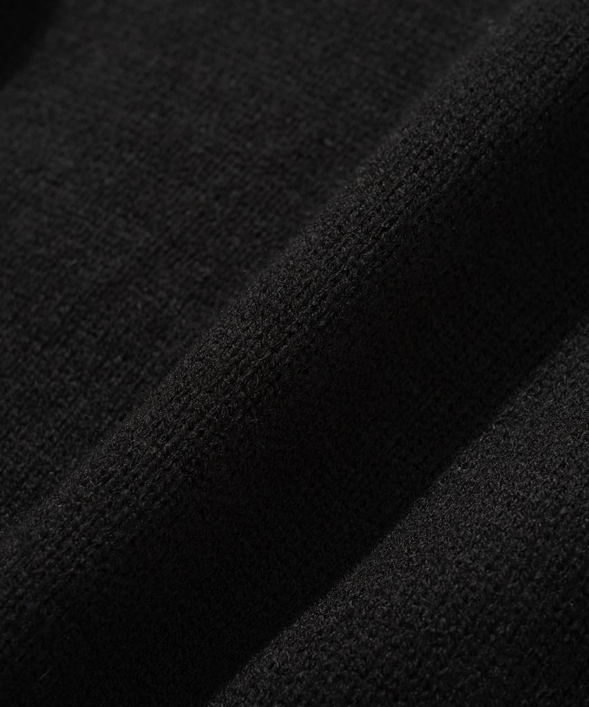 KNITTED Varsity Jacquard Collar Knit Black