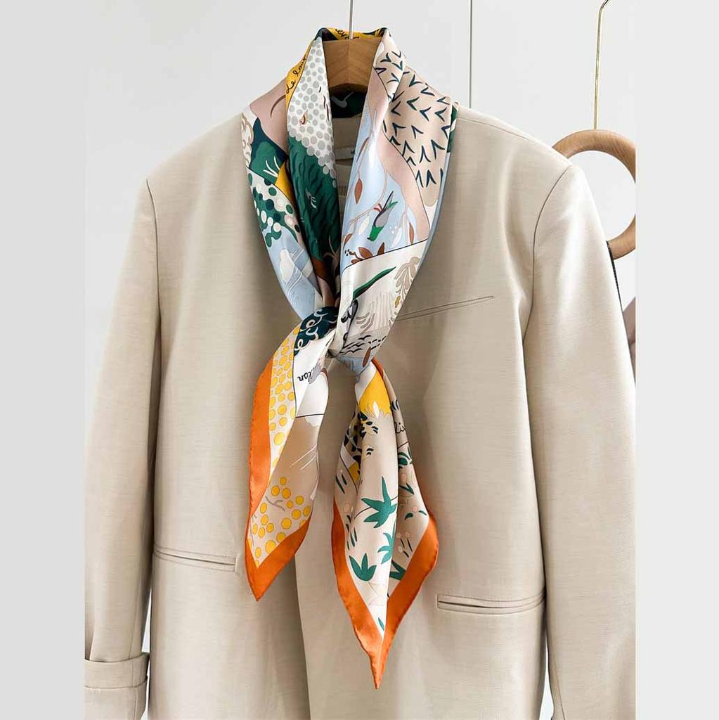 88*88cm Silk Scarf Women 100% Pure Mulberry Big Square Twill Scarf Lightweight Summer Shawl Elegant Neck Wrap Gift