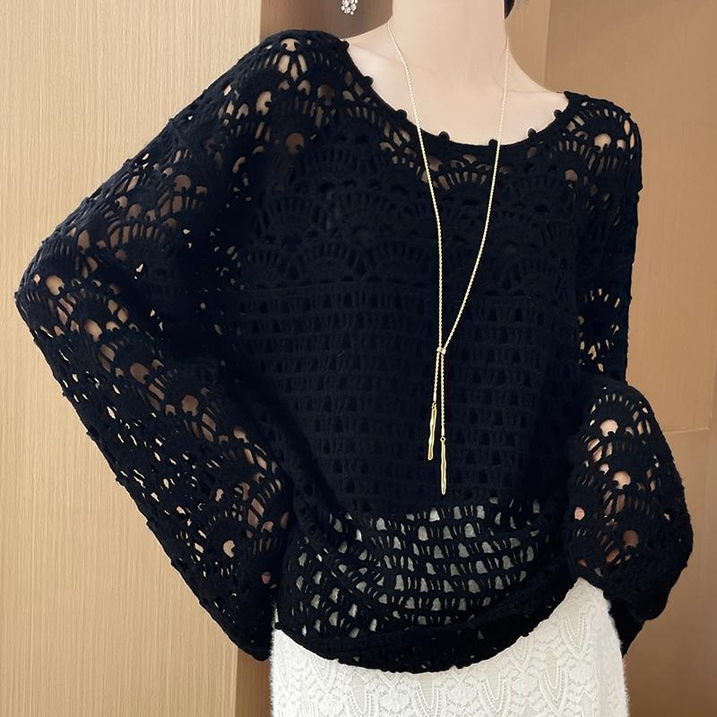 

Женский кашемировый свитер Qinghe кашемир 30% кашемир 70% шерсть осенне-зимний кашемировый пуловер ручной работы мягкий и теплый чёрный