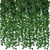 Simulated Rattan 72 Leaves Artificial Green Radish Leaves Pipe Ceiling Decoration Green Plant Ivy 12 Pieces