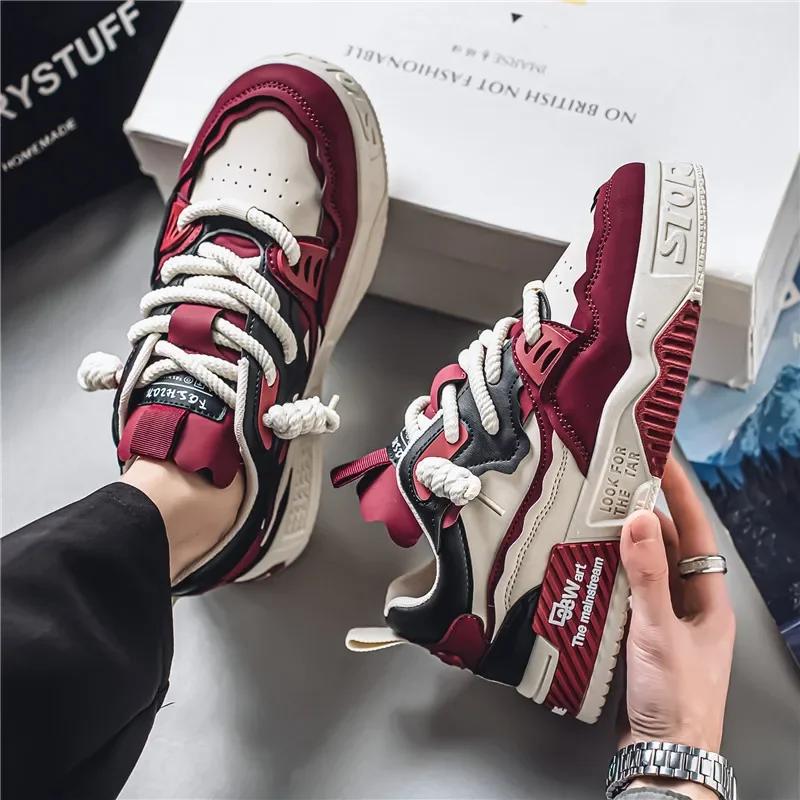 Design of Youth Men's Shoes High Quality Shoes Tide Shoes Sports Casual Shoes Men's Shoes Large Size Wear-resistan Fashionable