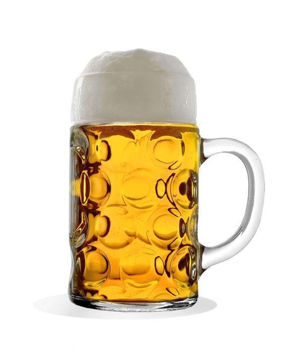 Chope de bière - ISAR - Lot de 6 - 1 litre - Matériaux de qualité supérieure - Compatible lave-vaisselle
