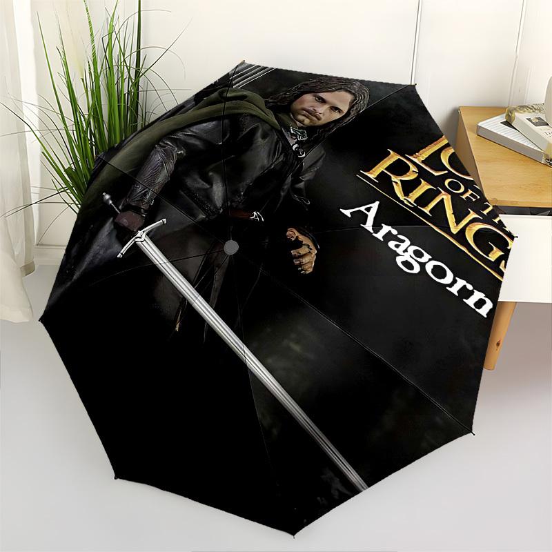 1pc Aragorn Lord of the Rings Automatic Folding Umbrella - Compact 8-Rib Design, Durable Plastic & Iron1169L