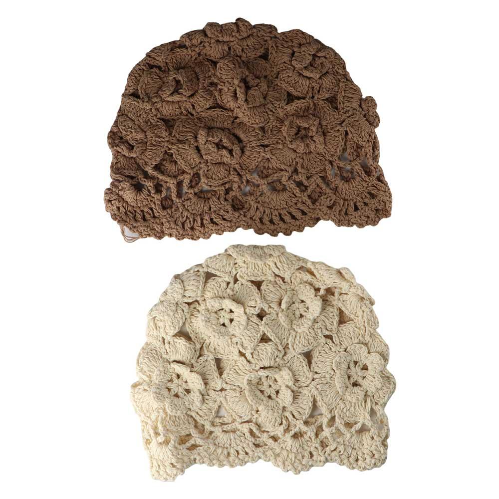Kerchief Hat Crochet Toe Cap Hollow Flower Hand-Knitted Hat Woolen Weave Korean Style Hat Women Hat