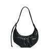 Fashion leather high-end messenger dumpling bag head layer vegetable tanned cowhide large capacity shoulder pleated croissant