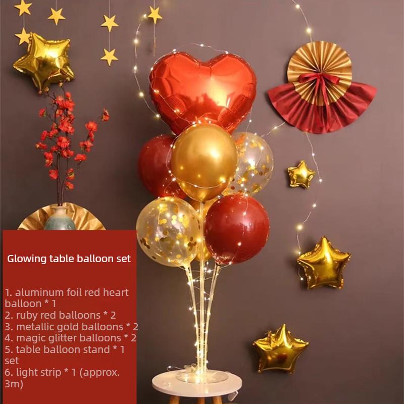 Romantic LED Balloon Tree Centerpiece Wedding Aisle Decor with Lights Valentines Day Birthday Party Decorations