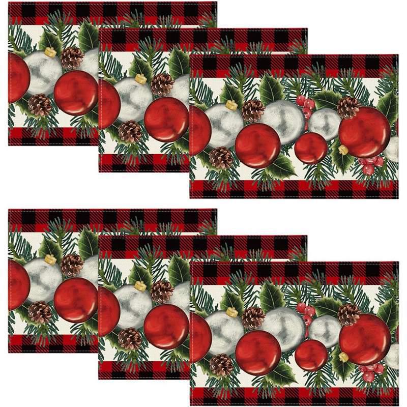 New Christmas Linen Square Placemat - Festive Party Tablecloth Decor, Beautify Coffee Table Mat.