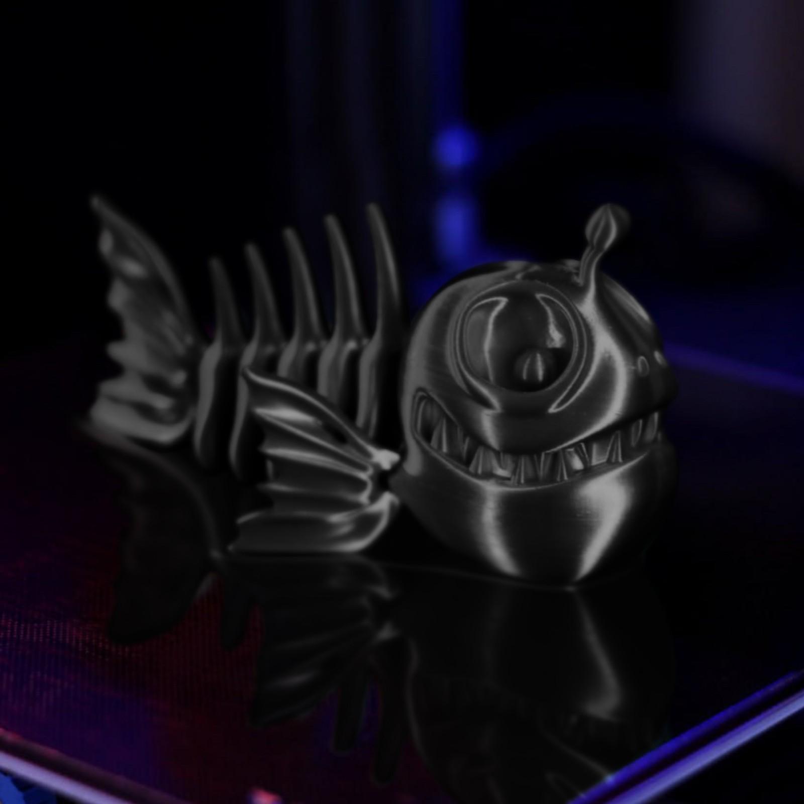 

3D-печатная однотонная модель скелета рыбы, игрушка-украшение, ужасающая подвижная модель рыбы One Size чёрный