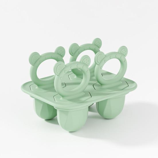 Silikon Baby Tenningsispinneform BPA-fri Fryserbrett for Frukt Yoghurt Tåler Oppvaskmaskin Morsom Tyggeleke