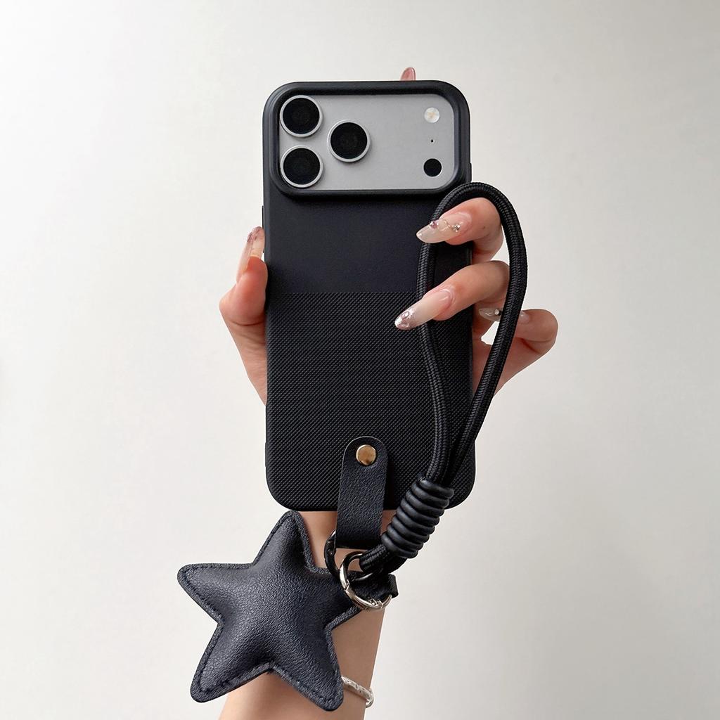Polka Dot Silicone Star Strap Lanyard Phone Case For iPhone 17 16 15 14 13 12 11 Pro MAX For IPhone 15 16 17 Pro Max Soft Cover