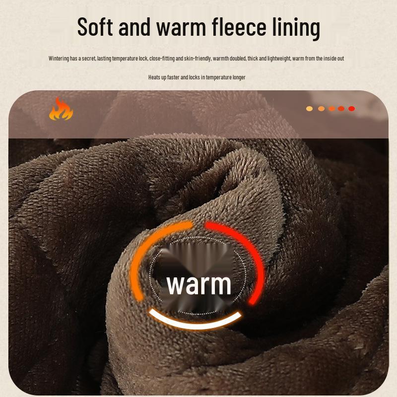 Mormors vinterbomullsjacka med fleecefoder: Varm, förtjockad jacka för äldre