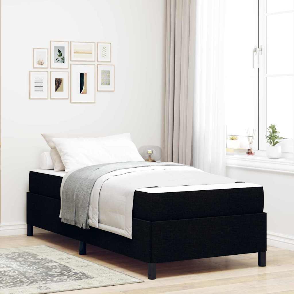Box Spring Bed Black 90 x 200 cm Fabric