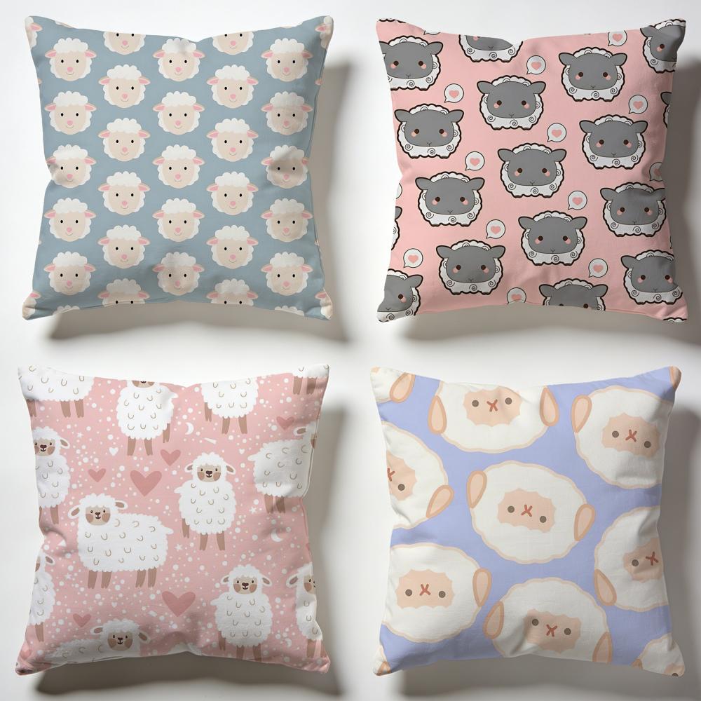 Fluffy Sheep Cushion Cover Soft Pillow Cases for Home Bedroom Living Room Sofa