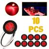10pcs 3/4" Side Marker Light LED Round Clearance Side Light Red Lamp Waterproof