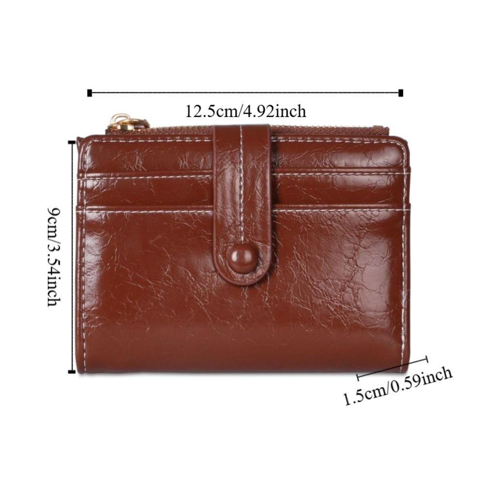 Zipper Women's Wallet Multi-function Coin Purse Vintage Pu Short Wallet  Daily