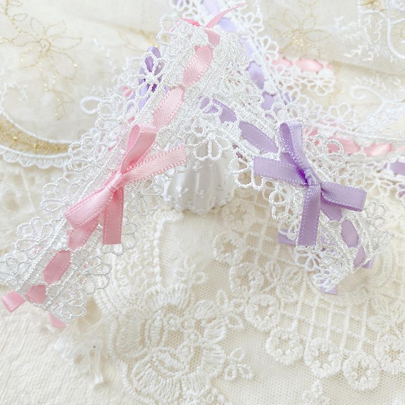 1yard Bow Lace Webbing Embroidery Decorative Lace Weaving Tape DIY Crafts Skirt Lace Accessories Trim Accessories 2.8cm Wide