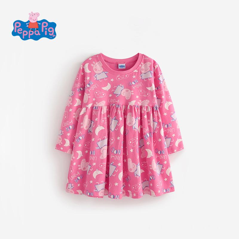 Peppa Pig Girls' Long Sleeve Cartoon Dress - Autumn Collection