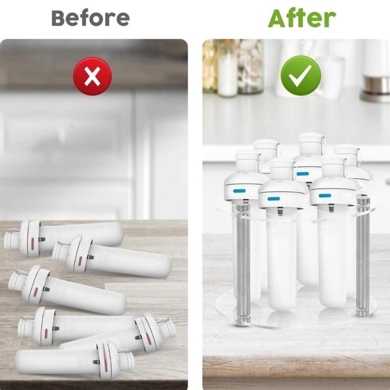 Clear Acrylic Round 7 Slot Organizers For Flavor Cartridges Space Saving Storage Solution