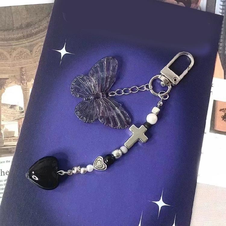 Heart Star Beaded Keychain Pendant Cute Decoration Pendant Keyring Charm