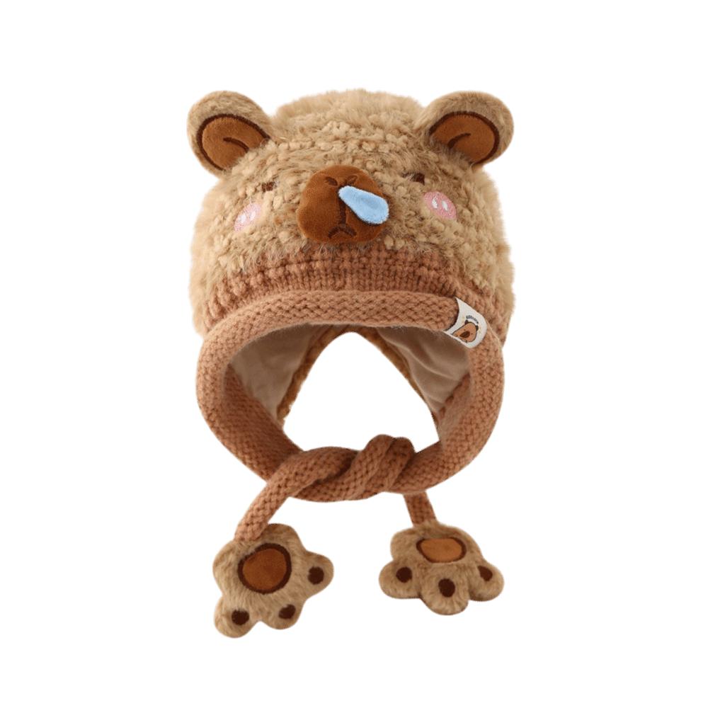 Thickened Baby Ear Protection Cap Warm Capybara Beanie Caps Cold Weather Wear