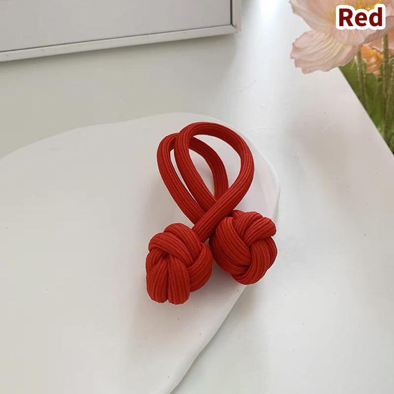 

Высокая повязка для волос с конским хвостом, эластичная резинка, китайский узел, веревка для волос, резинка для волос, простая завязанная веревка для волос для женщин, декор, подарок красный