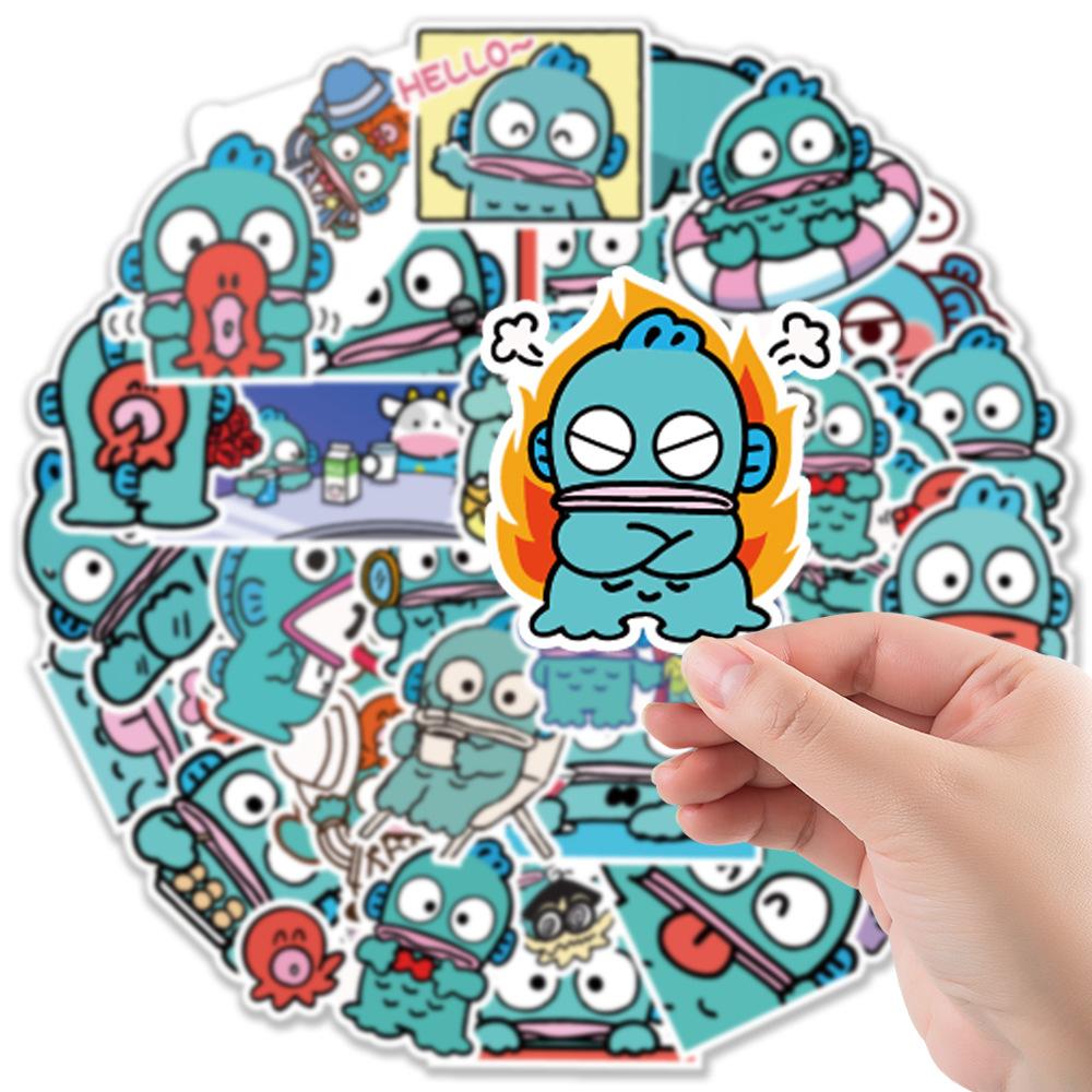 50 Cute Cartoon Water Monster Half Mermaid Laptop Suitcase Skateboard Graffiti Decoration Stickers