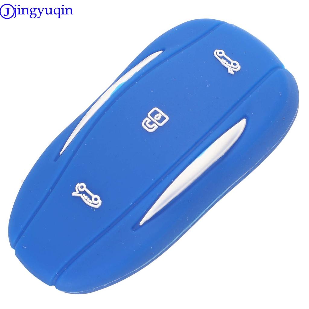 Jingyuqin Remote Key Silicone Cover Case Fob For Tesla Model X&S Holder Smart 3B