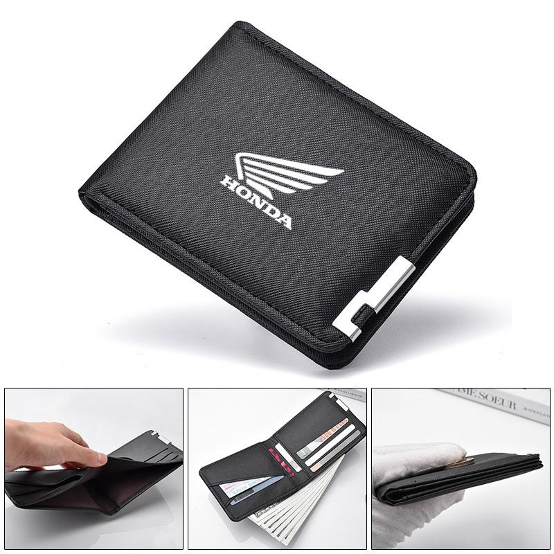 Men Wallet Leather Business Bank Card Coin Purse Card Holder Pocket For HONDA Hornet NT1100 CBR CB Shadow PCX VFR XADV Forza XK6