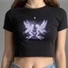 Süßes Feen-Crop-Top, Feen-Grunge-Shirt im Vintage-Stil, Y2K Alt-Girl-Oberteil für Sie, Unisex Mystisches Feen-Cottagecore Ästhetik T-Shirt