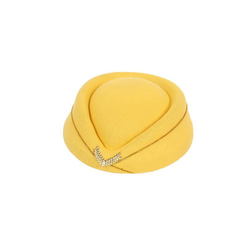 Woolen Bere Stewardess Hat High Speed Rail Stewardess Hat Hotel Front Desk Attendant Uniform Hat